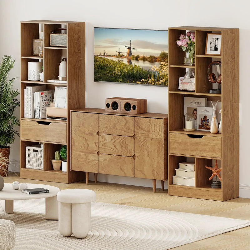 51inch Tall Freestanding Bookcase with Drawer 7-Cube Storage Organizer by DirectDeals