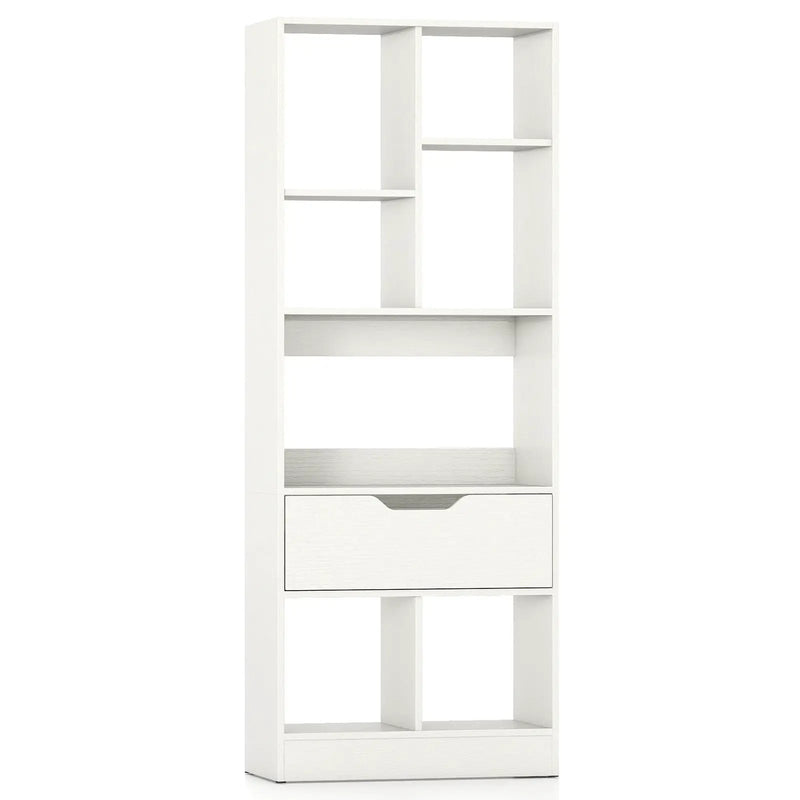 51inch Tall Freestanding Bookcase with Drawer 7-Cube Storage Organizer by DirectDeals