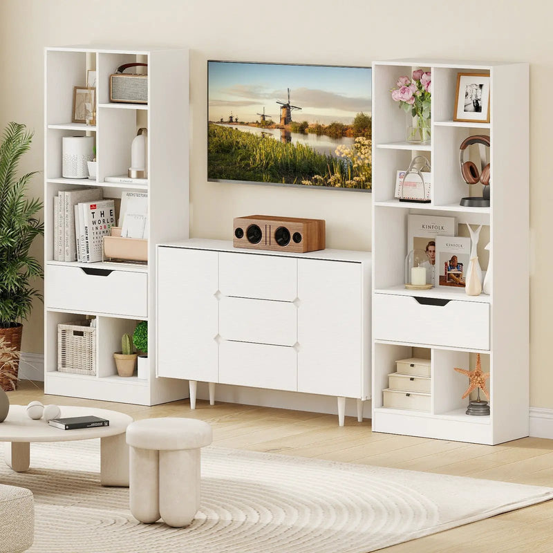 51inch Tall Freestanding Bookcase with Drawer 7-Cube Storage Organizer by DirectDeals