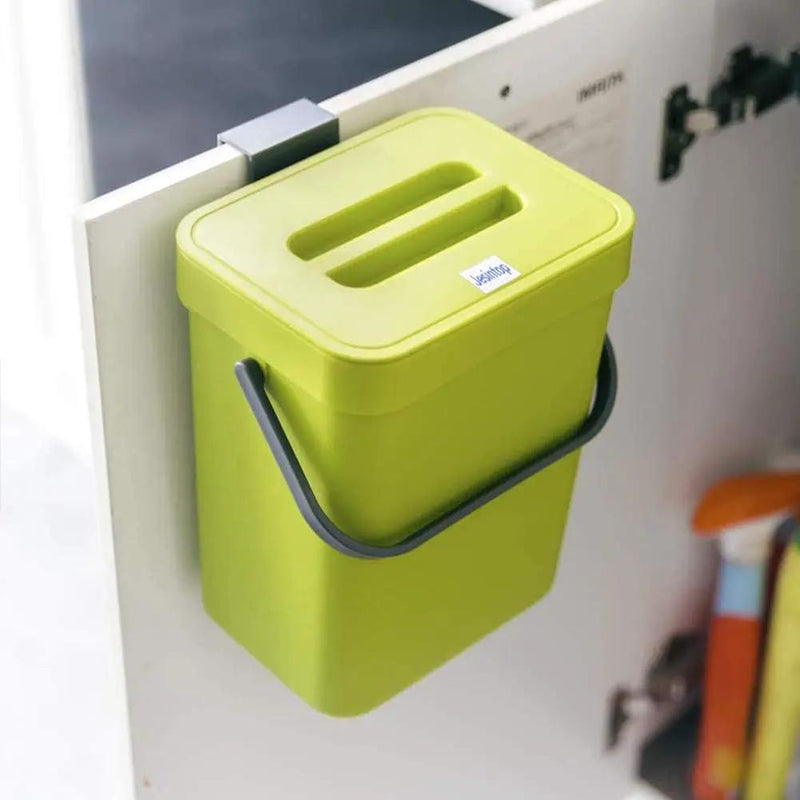 Counter Top Compost Bin with Lid for Kitchen Waste Food Scrap,Mountable Bathroom Hanging Small Trash Can Under Sink 1.3 Gal/5 L Series,Green by GreenHaven Gardens