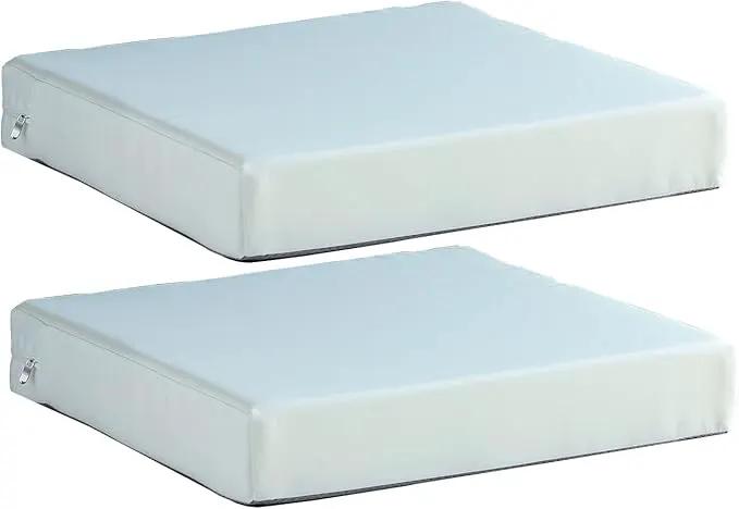 20x20 inch Patio Chair Cushions Non Slip Bottom Chair Pad with Ties Waterproof Square Outdoor Seat Cushion Replacement for Garden Swing Furniture Set of 2, White by GreenHaven Gardens
