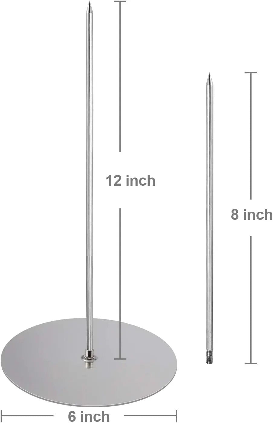 Vertical Skewer Grill - Stainless Removable Vertical Brazilian Barbecue Grilling Rack Meat Spit - Perfect for Steak, Whole Chickens, Whole Fish, Large Meat, 2Pack by GreenHaven Gardens