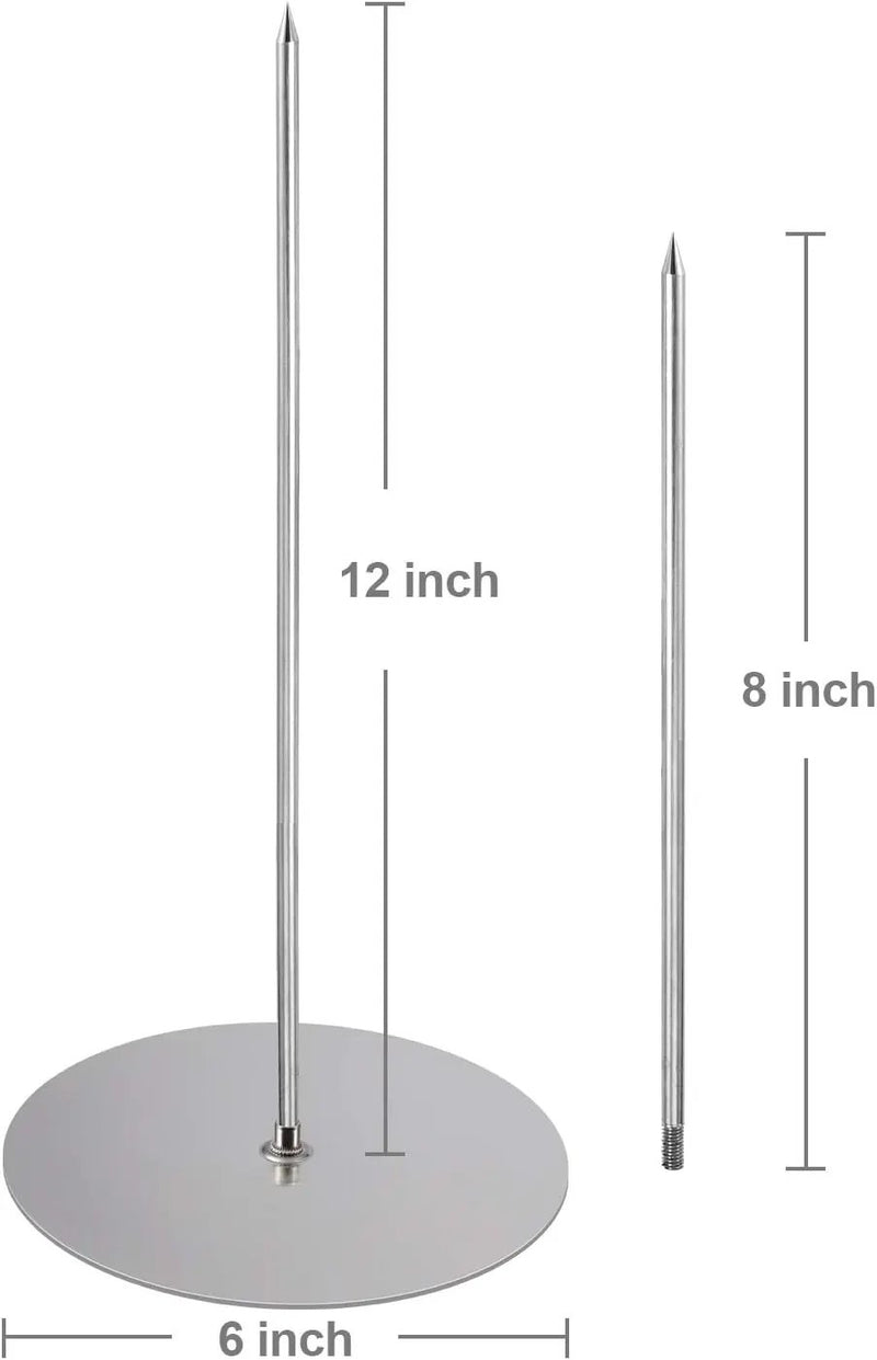 Vertical Skewer Grill - Stainless Removable Vertical Brazilian Barbecue Grilling Rack Meat Spit - Perfect for Steak, Whole Chickens, Whole Fish, Large Meat, 2Pack by GreenHaven Gardens