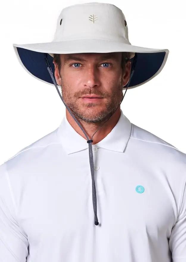 Men's Shapeable Wide Brim Hat - UPF 50 Sun Protection - Maximum Coverage on Your Next Adventure - Sun Fearless Leo Hat by GreenHaven Gardens