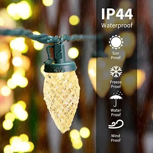 Brightown C9 LED Christmas String Lights, 66ft 100 LED Waterproof Strawberry String Lights, Plug-in Extendable Green Wire Lights String for Outdoor Indoor Outside Patio Wedding Party Decoration by GreenHaven Gardens