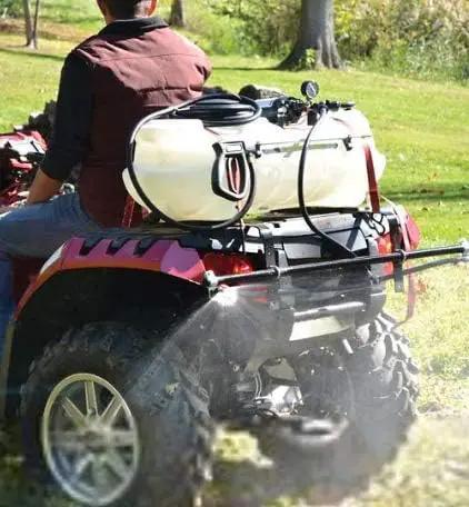 Workhorse ATV1502 15 Gallon ATV Economy Sprayer - Adjustable 2 Nozzle Boom Sprayer, 80 in. Coverage w/Handgun, 8 Ft. Wiring Harness, Battery Clips, Switch by GreenHaven Gardens