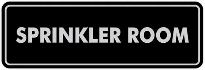 Signs ByLITA Standard Sprinkler Room Sign (Black/Silver) - Small by GreenHaven Gardens