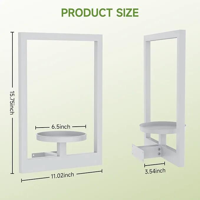 Picture Frame Wall Plant Holder, Metal Window Plant Shelves Plant Holder for Indoor Plants, Hanging Wall Planters Wall-Mounted Plant for Home, Office, and Garden (White, 2PCS) by GreenHaven Gardens