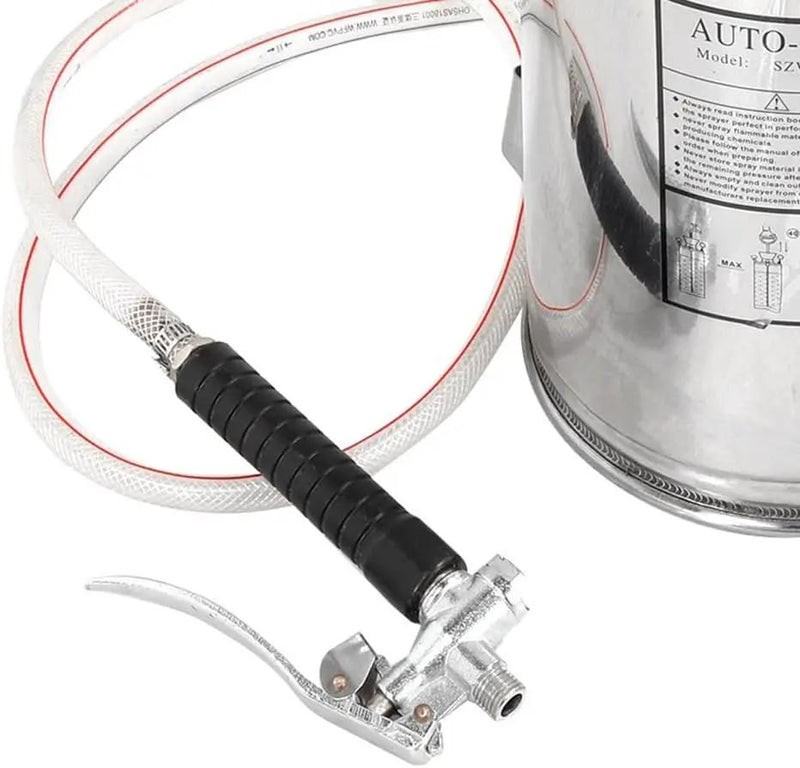 2 Gallon Garden Sprayer, 304 Stainless Steel Chemical Sprayer, Hand Pump Sprayer, with Pressure Gauge, Adjustable Nozzle, 20" Sprayer Wand, 3.3ft Hose & Safety Valve by GreenHaven Gardens