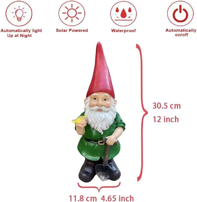 Solar Powered 2 Gnomes Playing with Ball, Decorated Solar Light, Garden Decorations Statues, Garden Light Decor for Lawn Ornaments by GreenHaven Gardens
