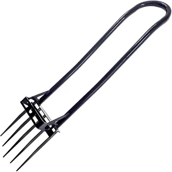 Heavy Duty Pitch Fork 46“ Steel Long Handle, Garden Broad Fork Loosening Soil & Breaks up Dirt, Garden Tool Claw Weeder Strengthening 5 Tines by GreenHaven Gardens