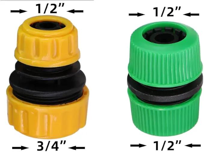 6 Pack Hose Connectors Quick Connect Kit Coupler Repair Irrigation Fitting 1/2" to 1/2" and 1/2" to 3/4" Coupling Joints for Water Pipe Extension Garden Drip Tubing Connector Adapter Extender by GreenHaven Gardens