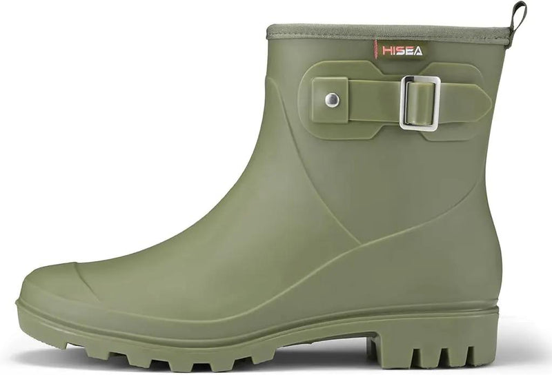 HISEA Women's Ankle Rain Boots Waterproof, Fashion Short Garden Shoes Anti-slip for Women with Comfortable Insole by GreenHaven Gardens