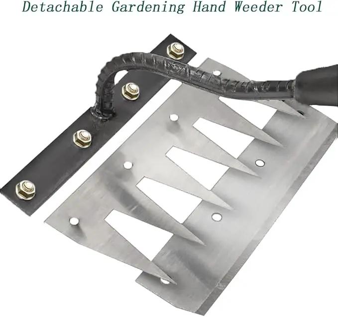 Gardening Hand Weeder Puller Tool, Manual Weeder with Detachable Blade Weeder Puller Tool,High-Carbon Steel Weed Removal Tool for Farm Lawn Garden, 5/6/7/8 Teeth Sizes (8 Teeth) by GreenHaven Gardens