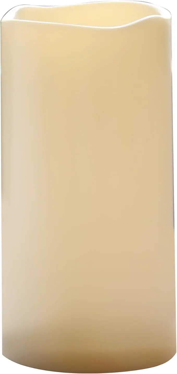 CANDLE CHOICE Extra Large Waterproof Outdoor Flameless Candle 6”(D) x12”(H) Big Tall Battery Operated Pillar with 6-Hour Auto Timer Ivory Plastic Realistic Flickering LED Light for Garden Decorations by GreenHaven Gardens