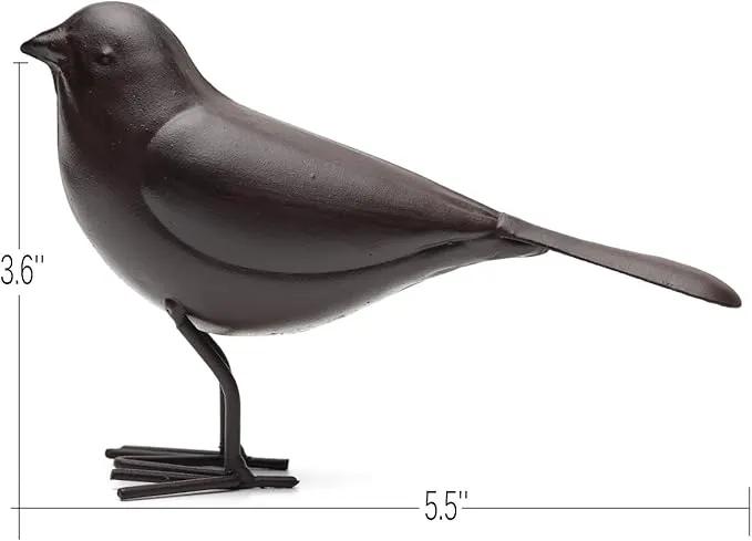 Decorative Small Nostalgia Style Cute Bird Art Iron Sculpture Figurine Home & Office & Garden Decoration, Rust/Brown (American Robin) by GreenHaven Gardens