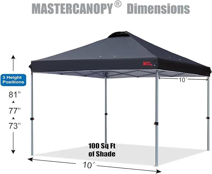 MASTERCANOPY Durable Pop-up Canopy Tent with Roller Bag (10x10, Black) by GreenHaven Gardens