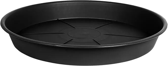 1 Pack of Plant Saucer Tray 8 inch, Heavy Duty Plastic Pot Plant Drip Trays Saucers for for Indoors Outdoor, Plant Water Tray for Planters (8", Black) by GreenHaven Gardens