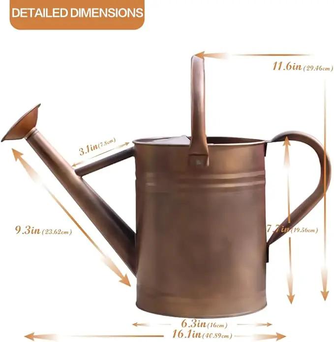 Galvanized Metal Watering Can, One Gallon Watering Cans for Outdoor Indoor Garden Plants Watering with Luminous Panit by GreenHaven Gardens