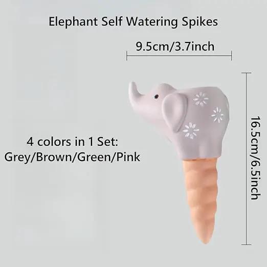 4 Pack Plant Watering Devices, Elephant Shape Terracotta Watering Spikes, Vacation Self Watering Planter Insert, Automatic Plant Waterer for Indoor Outdoor Plants by GreenHaven Gardens