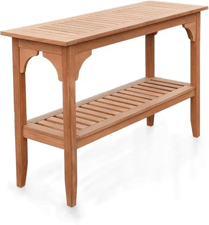 Cambridge Casual Indonesian Teak Auburn Outdoor Console Table, Natural by GreenHaven Gardens