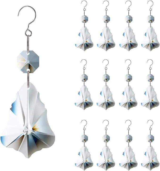 12pcs Crystal Prism Suncatchers, Hanging Crystals Chandelier Replacement for Windows, Christmas Trees Shape Rainbow Maker Home Decoration by GreenHaven Gardens