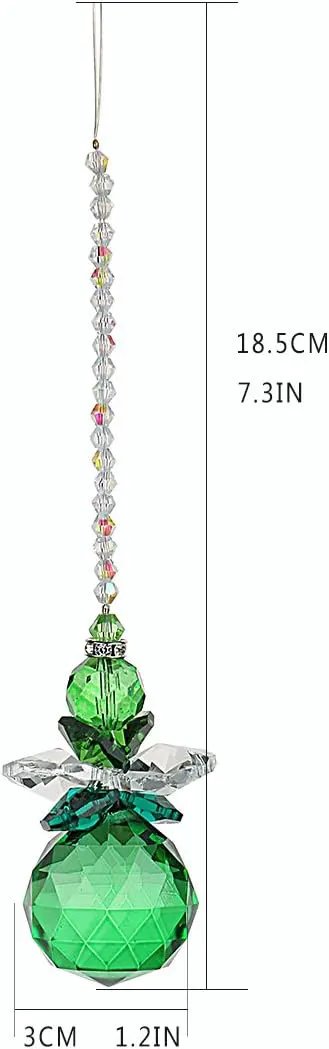 H&D Hanging Crystal Angel Suncatcher Rainbow Maker Guardian Angel Ornament for Home Window Decor (Green) by GreenHaven Gardens