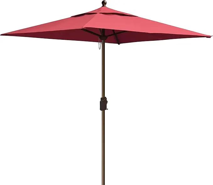 EliteShade USA 10-Year-Non-Fading 6x6Ft Square Market Umbrella Patio Outdoor Table Umbrella with Ventilation, Burgundy by GreenHaven Gardens