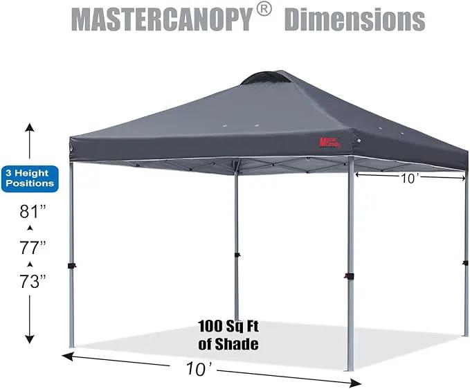 MASTERCANOPY Durable Pop-up Canopy Tent with Roller Bag (10x10, Dark Gray) by GreenHaven Gardens