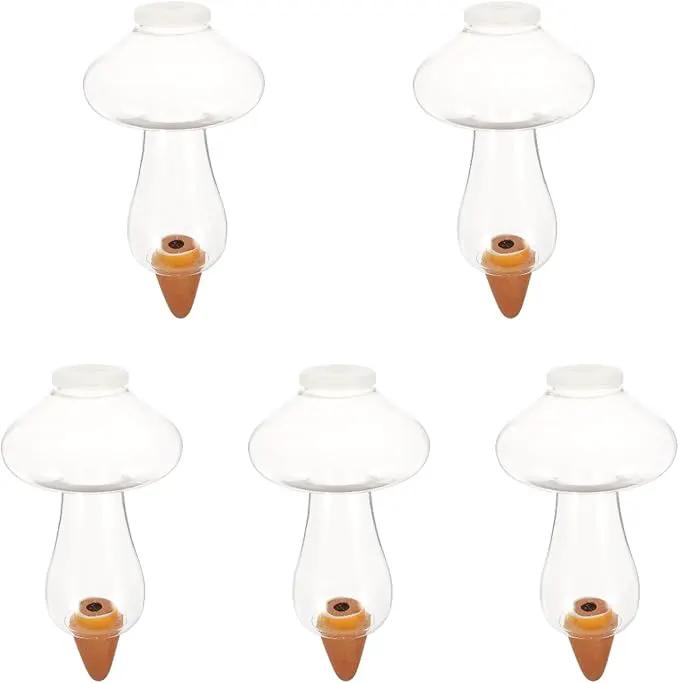 Yardwe 5PCS Plant Watering Globes, 300ML Self-Watering Bulb Mushroom Shape Watering Bulb Plant Waterer Stakes for Indoor Outdoor Plants by GreenHaven Gardens