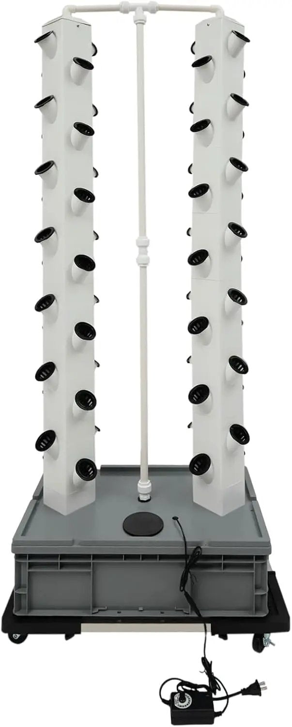 Hydroponic Growing Tower System Kit, 56-Plant Vertical Hydroponics Garden Tower with LED Grow Light, for Outdoor Indoor Herbs Fruits Vegetables Smart Garden Planter Kit by GreenHaven Gardens