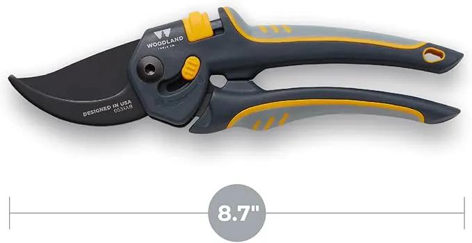 Woodland Tools Co. Super Duty Bypass Pruning Shears – 3/4" Cut Capacity, Gear-Driven Cutting System, High Carbon Steel Blade, Internal Spring, Adjustable Grip, Garden Pruner for Thick Stems and Shrubs by GreenHaven Gardens