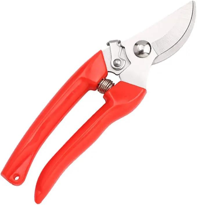 Curve Gardening Scissor with Sharp Stainless Steel Blade Garden Shears for Cutting Flowers Trimming Plants of Yard Florist Flower Rose Herb Hedge Bonsai and Fruits Picking (Red Handle) by GreenHaven Gardens