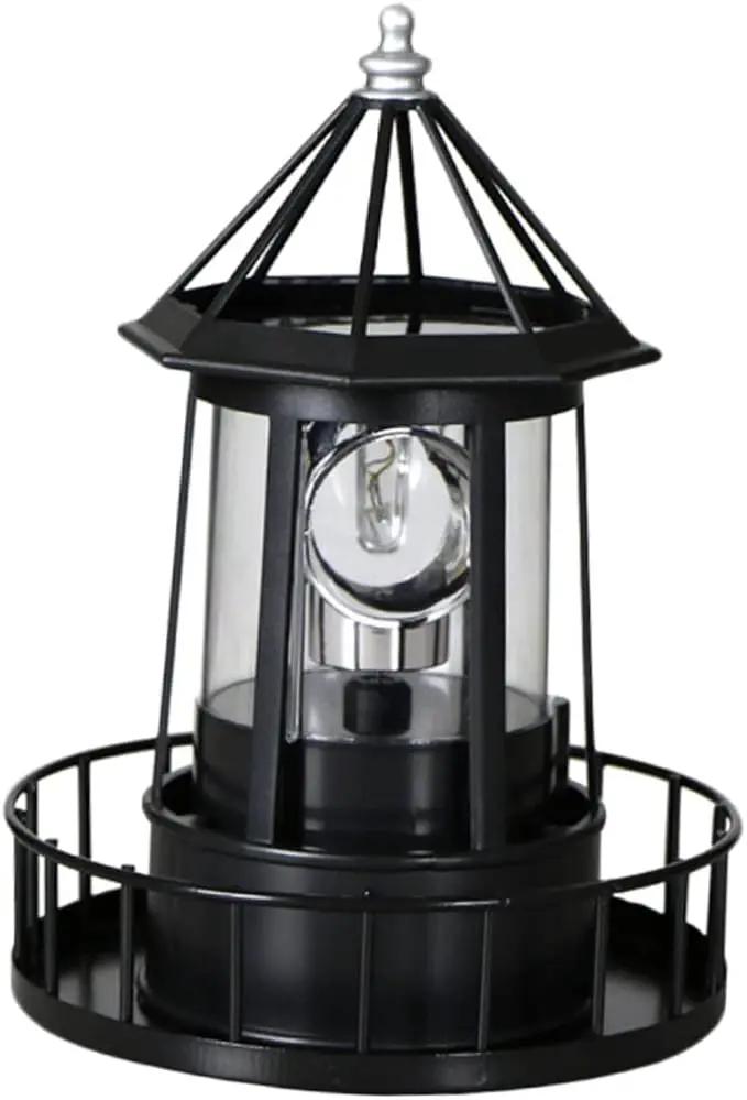 DOITOOL LED Solar Powered Rotating Lighthouse Outdoor Courtyard Solar Hanging Lamp Lawn Lantern for Patio Fence Garden Yard Decorations by GreenHaven Gardens