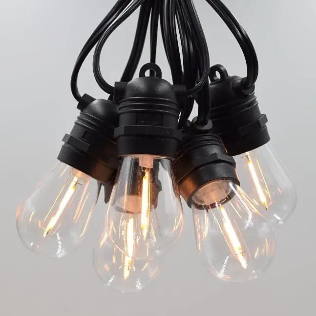 Hometown Evolution, Inc. E26 Commercial String Lights with 16 Gauge Wire (S14 LED Plastic, 50 Foot 25 Socket) by GreenHaven Gardens