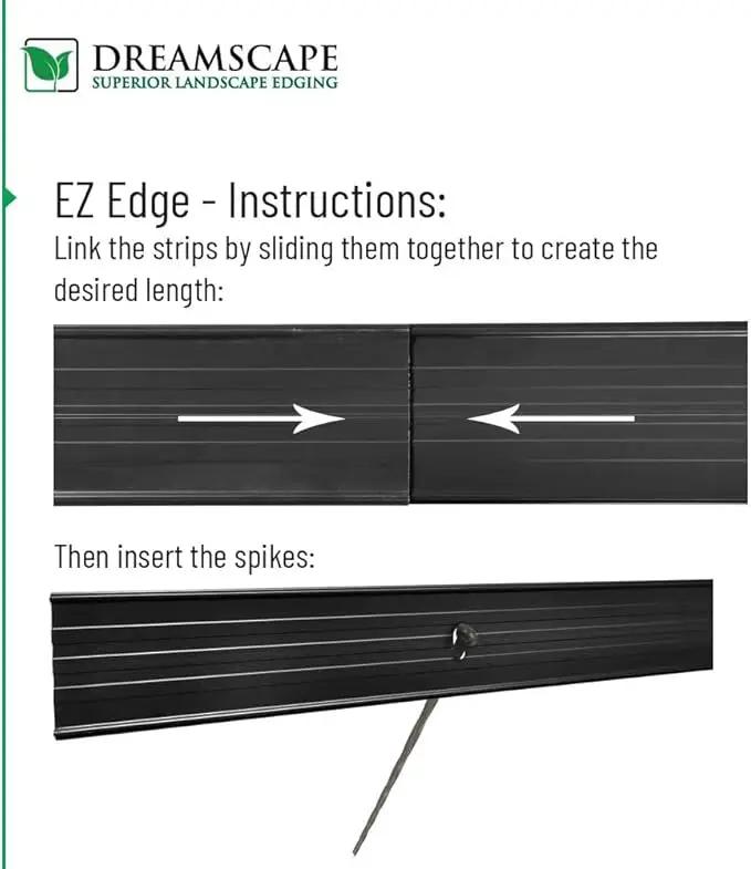 Dreamscape E-Z Edge Aluminum Landscape Edging - 8 Strips, 6ft Each (48ft Total), Black - Professional Quality Landscaping Border, Metal Divider for Lawn, Garden, Flowerbed… by GreenHaven Gardens
