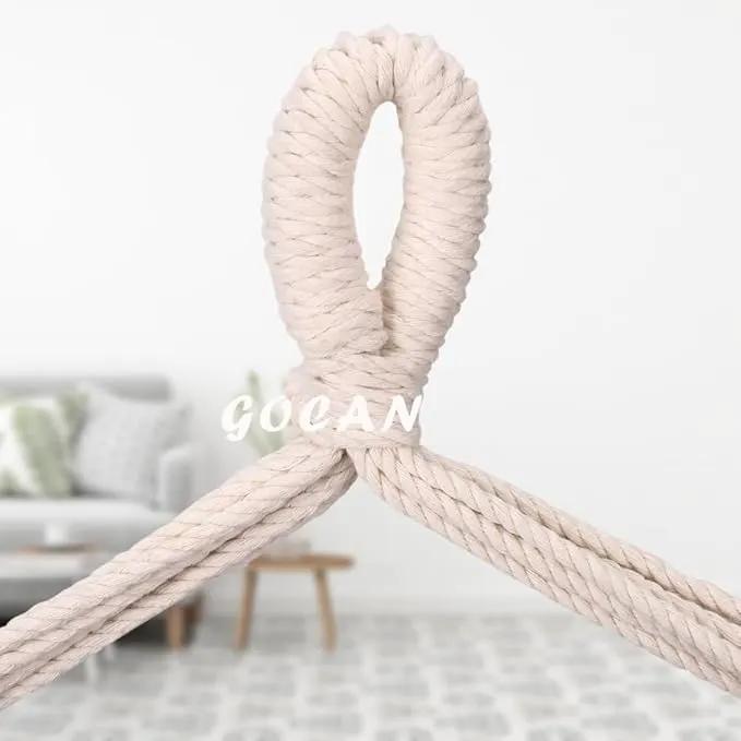 Hammock Chair Large Hammock Swing,110 X 150cm Load 150kg,Cotton Hanging Chair Hardwood Spreader Bar Wide Seat Swing Chair (Beige) by GreenHaven Gardens
