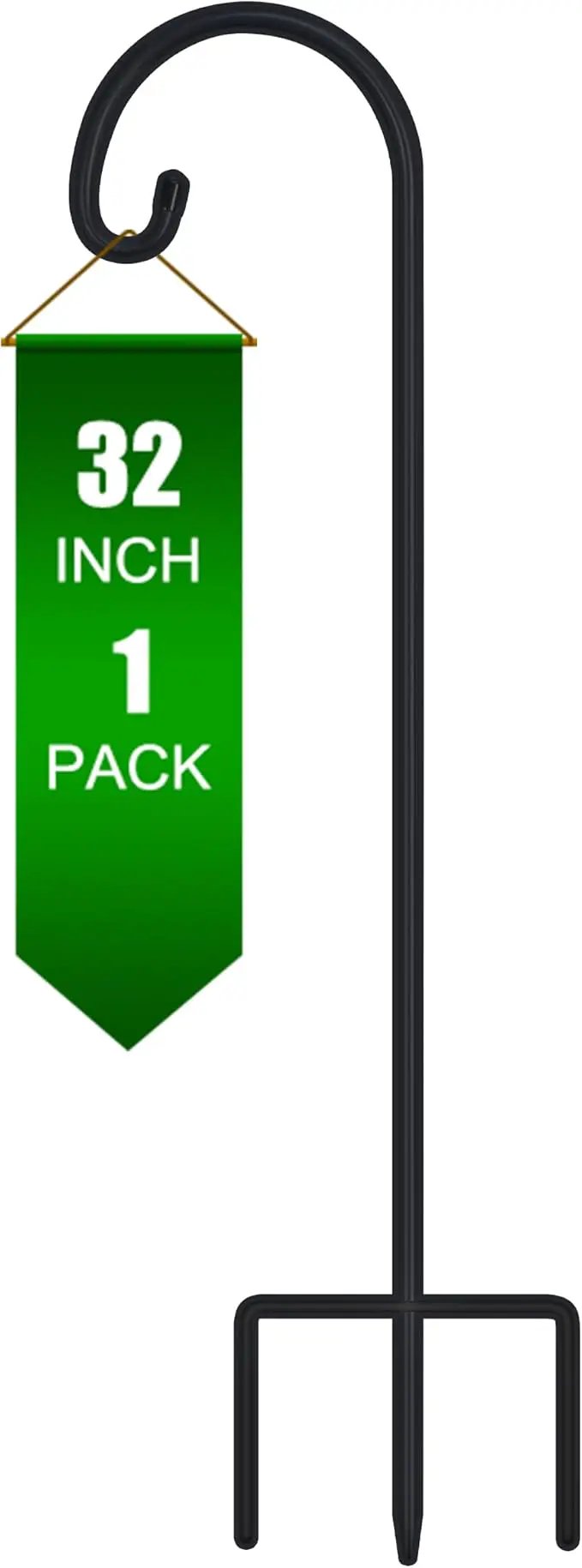 FEED GARDEN Adjustable 32 Inch Small Shepherd Hooks for Outdoor, Garden Hooks for Lanterns, Shepard Hooks for Hanging Plants, Bird Feeders, Solar Lights, Mason Jars, Weddings Decor,1 Pack by GreenHaven Gardens
