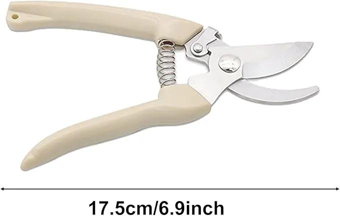 Garden Flower Shears Pruning Shears 6.9 inches Scissors Heavy Duty Plant Scissors for Cutting Flowers, Trimming Plants, Bonsai, Fruits Picking (White Handle) by GreenHaven Gardens