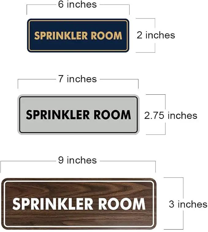 Signs ByLITA Standard Sprinkler Room Sign (Black) - Medium 2 Pack by GreenHaven Gardens