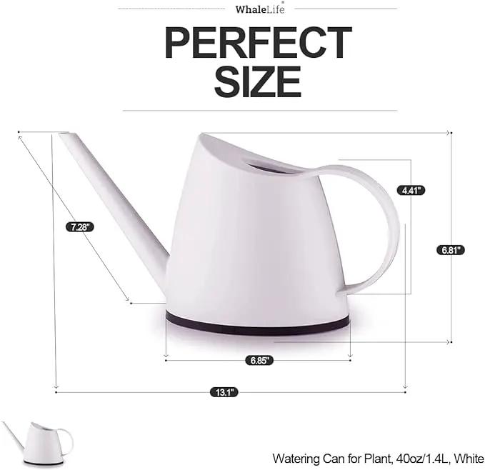 WhaleLife Indoor Watering Can for House Bonsai Plants (1.4L, White) by GreenHaven Gardens