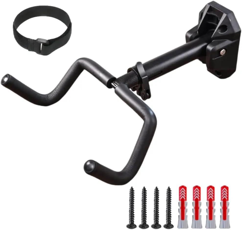 Bicycle Wall Mount Rack, Adjustable Angle, Foldable Design, with Mounting Hardware, Black (Snap fixation) by GreenHaven Gardens