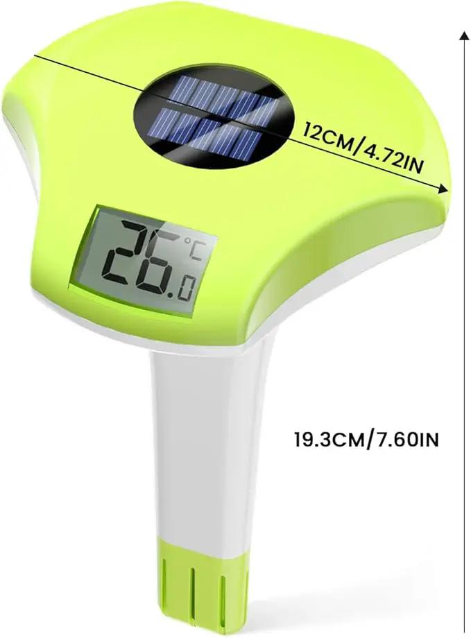 BALDR Pool Thermometer Floating Easy Read, IPX8 Waterproof, Solar Powered Digital Pool Thermometer with LCD Screen,Suitable for Swimming Pool/Hot Tub/Hot Spring/Aquarium (Green) by GreenHaven Gardens