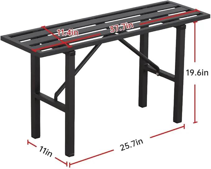 Plant Stand - Indoor/Outdoor Extra-Sturdy Aluminum Plant Stand with 300 LBS Capacity, L37.8 x W11.4 x H19.7 inch – Ideal for Patios, Gardens, Living Room Decoration by GreenHaven Gardens