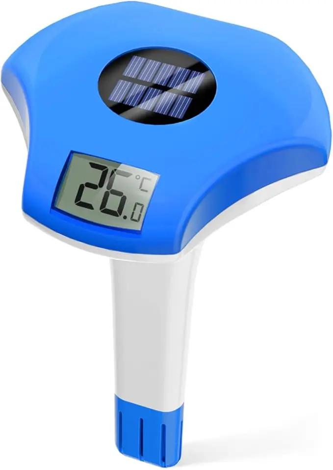 BALDR Pool Thermometer Floating Easy Read, IPX8 Waterproof, Solar Powered Digital Pool Thermometer with LCD Screen for Swimming Pool/Hot Tub/Aquarium (Navy) by GreenHaven Gardens