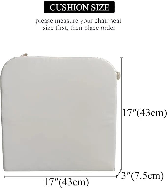 17 x 17 Inch Outdoor Seat Cushions for Patio Furniture with Non Slip and Ties Waterproof & UV Resistant Round Corner Outdoor Chair Cushions Replacement Set of 2, Beige by GreenHaven Gardens