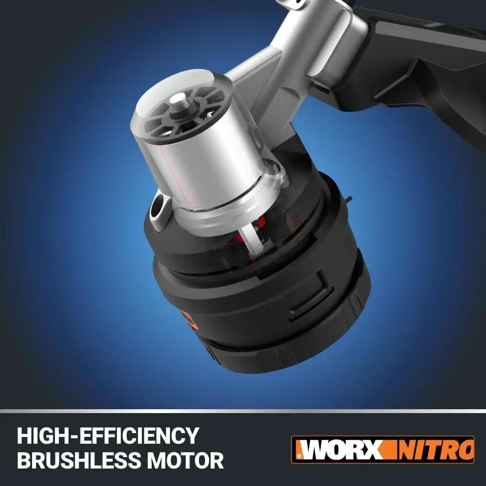 Worx Nitro 40V 15" Cordless String Trimmer with Brushless Motor, Powerful Grass Trimmer with Dual-Exit Bump-Feed Head, Lightweight Weed Trimmer Easy-Load Spool Head – Batteries & Charger Included by GreenHaven Gardens