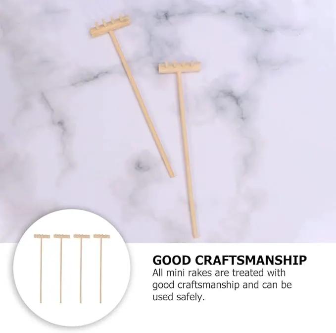 EXCEART Mini Rake Set - 24 Pcs Miniature Sand Garden Tools for Zen Meditation - Bamboo Smooth Toolkit for Kids Sand Tray by GreenHaven Gardens