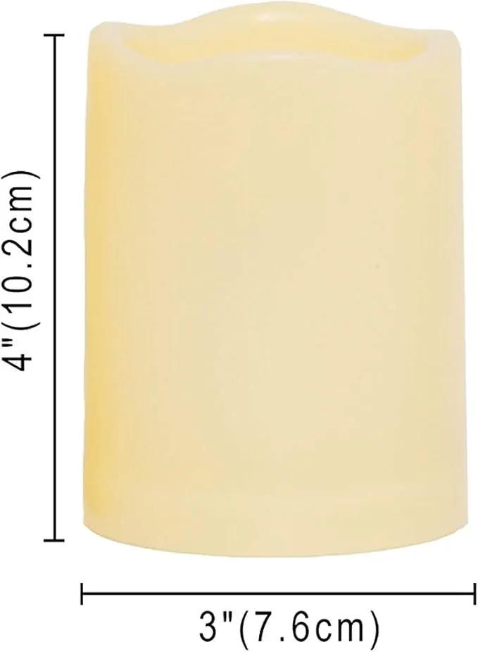 2 Waterproof Outdoor Battery Operated Flameless LED Pillar Candles with Timer Flickering Plastic Resin Electric Decorative Light for Lantern Patio Garden Home Decor Party Wedding Deco 3x4 Inch by GreenHaven Gardens