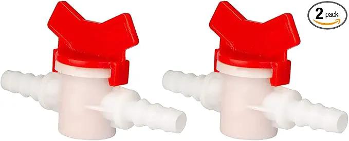 2 Pack Barbed Ball Valve 1" OD In-Line Ball Valve Shut-Off Switch with Hose Barb for Drip Irrigation and Aquariums Agricultura Garden by GreenHaven Gardens